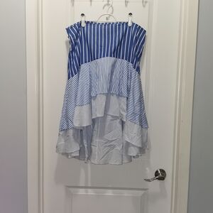 Philosophy Skirt Blue and White Striped